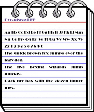 BroadwayDEE Regular animated font preview