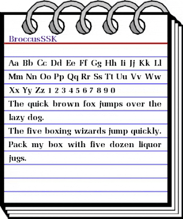 BroccusSSK Regular animated font preview