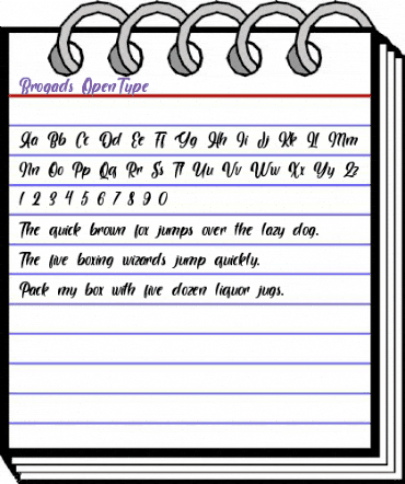 Brogads Regular animated font preview