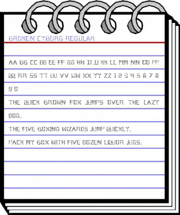 Broken Cyborg Regular animated font preview