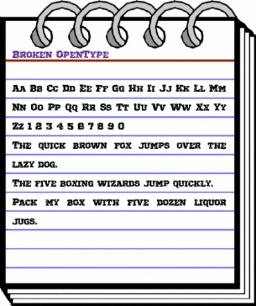 Broken Regular animated font preview
