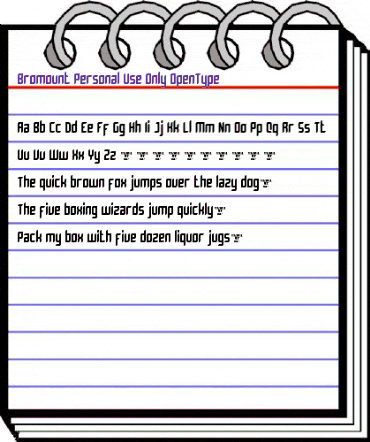 Bromount Personal Use Only Regular animated font preview