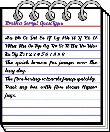 Brotha Script Regular animated font preview