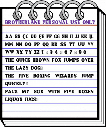 Brotherland Personal Use Only animated font preview