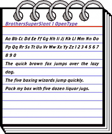 Brothers SuperSlant animated font preview Brothers SuperSlant animated font preview