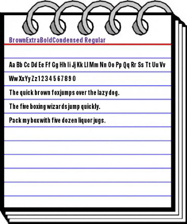 BrownExtraBoldCondensed Regular animated font preview