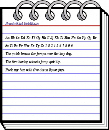 BrunineCnd BoldItalic animated font preview