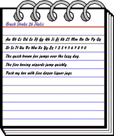 Brush Stroke 26 Italic animated font preview