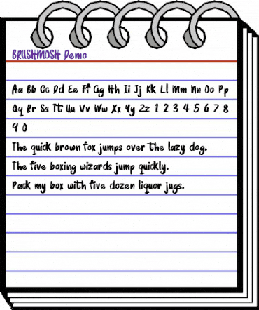 BRUSHMOSH! Demo Regular animated font preview