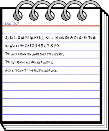 brushough Regular animated font preview