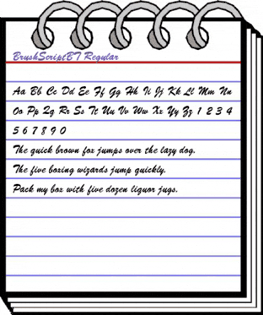 BrushScriptBT-Regular Regular animated font preview