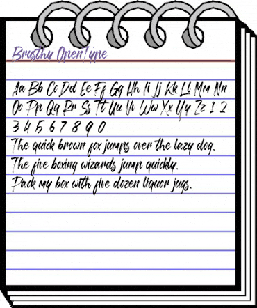 Brusthy Regular animated font preview