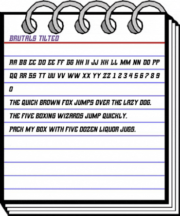 Brutals Tilted Regular animated font preview