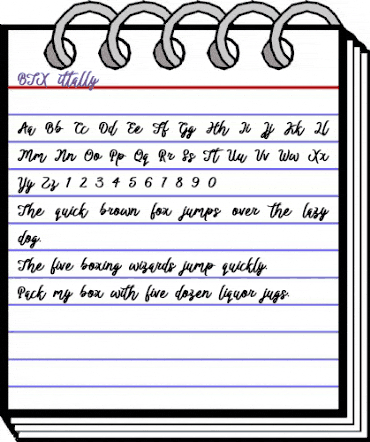BTX-ITTALLY Regular animated font preview