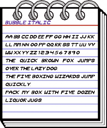 Bubble-Italic Italic animated font preview