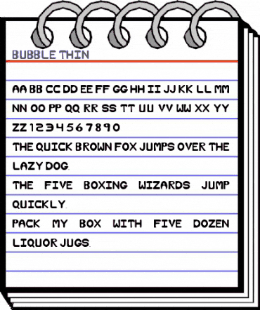 Bubble Thin Regular animated font preview