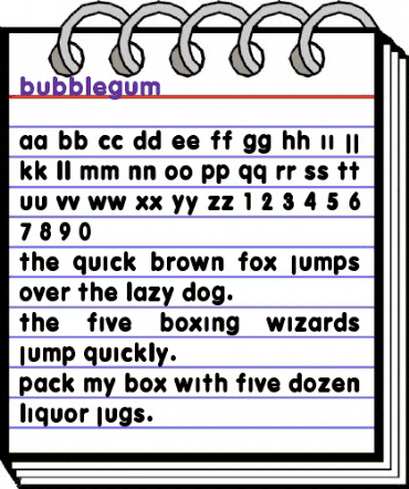 Bubblegum Regular animated font preview