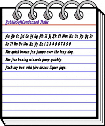 BubbleSoftCondensed Italic animated font preview