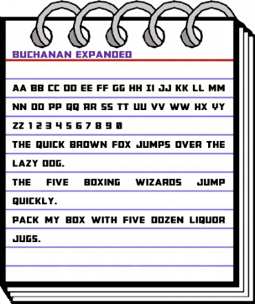 Buchanan Expanded Expanded animated font preview