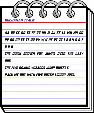 Buchanan Italic Italic animated font preview