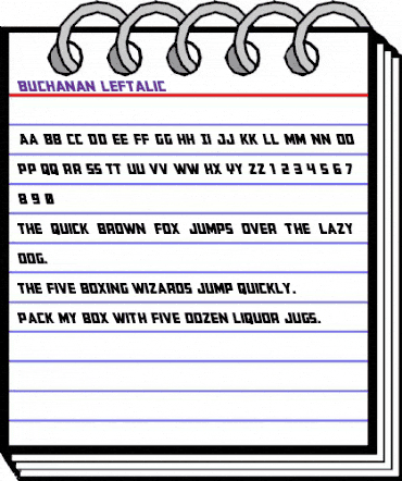 Buchanan Leftalic Italic animated font preview