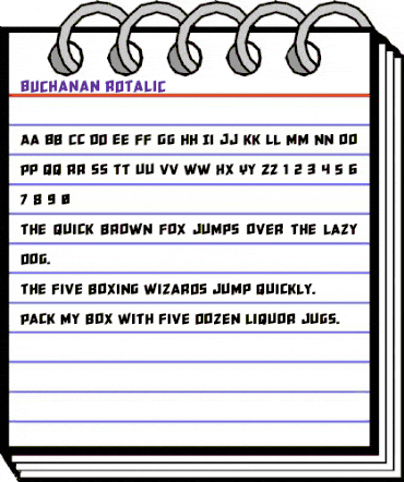 Buchanan Rotalic Italic animated font preview