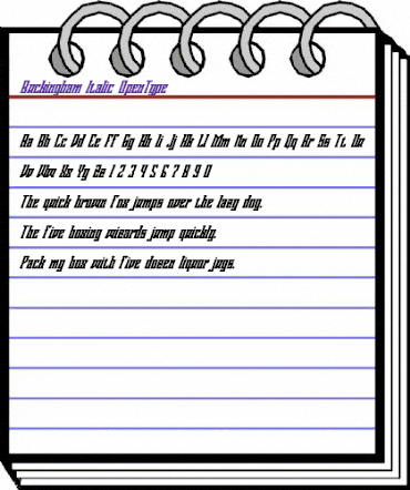 Buckingham Italic Regular animated font preview Buckingham Italic Regular animated font preview