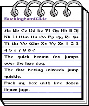 BuckinghamWide Regular animated font preview