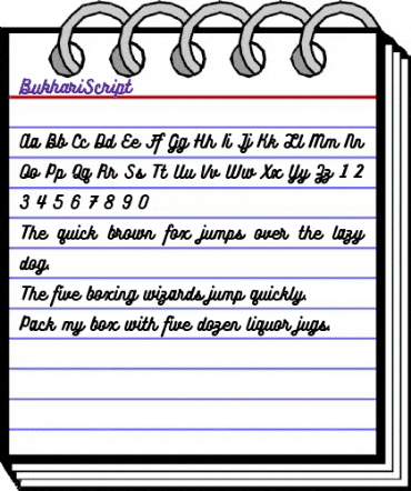 Bukhari Script Regular animated font preview