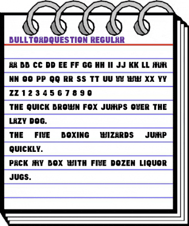 Bulltoad Question Regular animated font preview Bulltoad Question Regular animated font preview