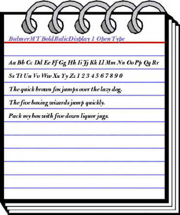 Bulmer MT Bold Italic Display animated font preview