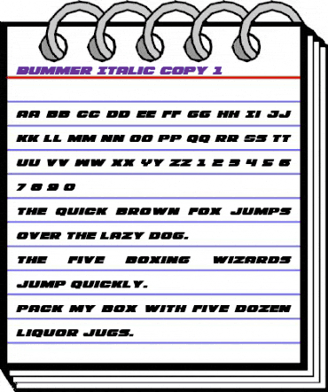 Bummer Italic Italic animated font preview