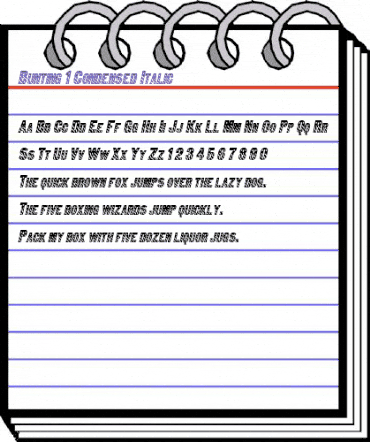 Bunting 1Condensed Italic animated font preview