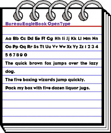 BureauEagleBook Regular animated font preview