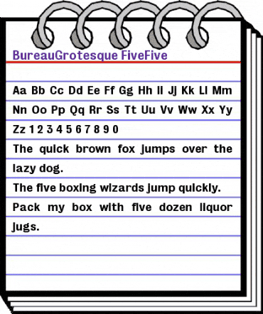 BureauGrotesque-FiveFive Regular animated font preview
