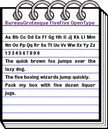 BureauGrotesque FiveFive animated font preview