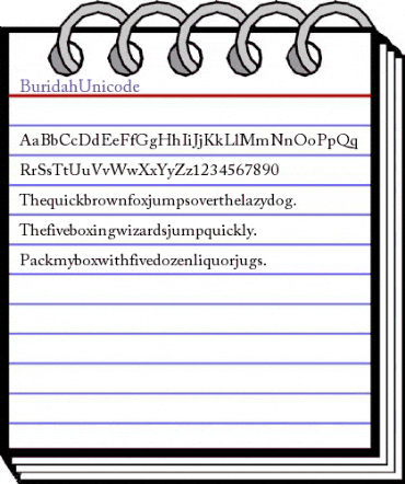 Buridah Unicode Regular animated font preview