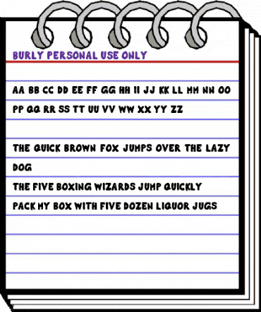 Burly Personal Use Only Regular animated font preview