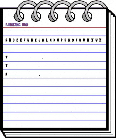 BURNING MAN Regular animated font preview