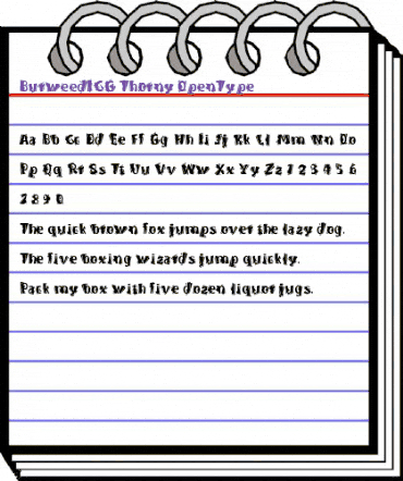 BurweedICG Thorny animated font preview