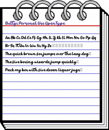 Buttgi Personal Use animated font preview