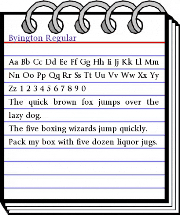 Byington Regular animated font preview