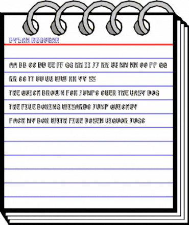 Byzan Regular animated font preview Byzan Regular animated font preview