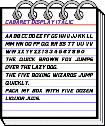 Cabaret Display Italic animated font preview