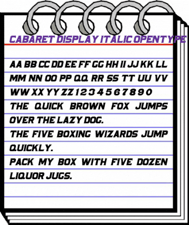 Cabaret Display Italic animated font preview Cabaret Display Italic animated font preview