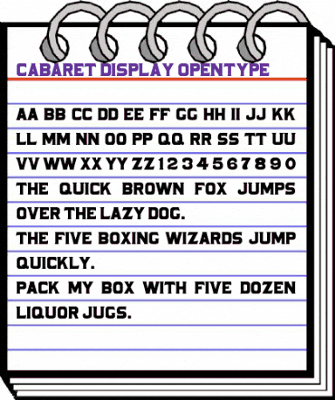 Cabaret Display Regular animated font preview