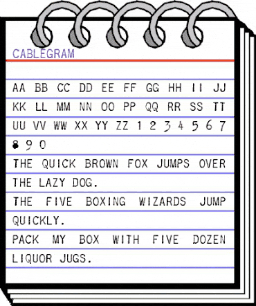 Cablegram Regular animated font preview