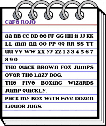 Cafe Rojo Regular animated font preview