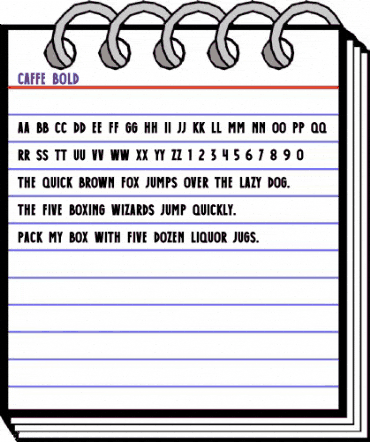 Caffe Bold Regular animated font preview