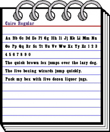 Cairo Regular animated font preview